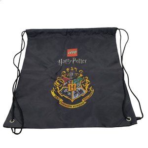 Lego Harry Potter Crest Drawstring Bag Hogwarts Cinch Sack Backpack Black 16 in